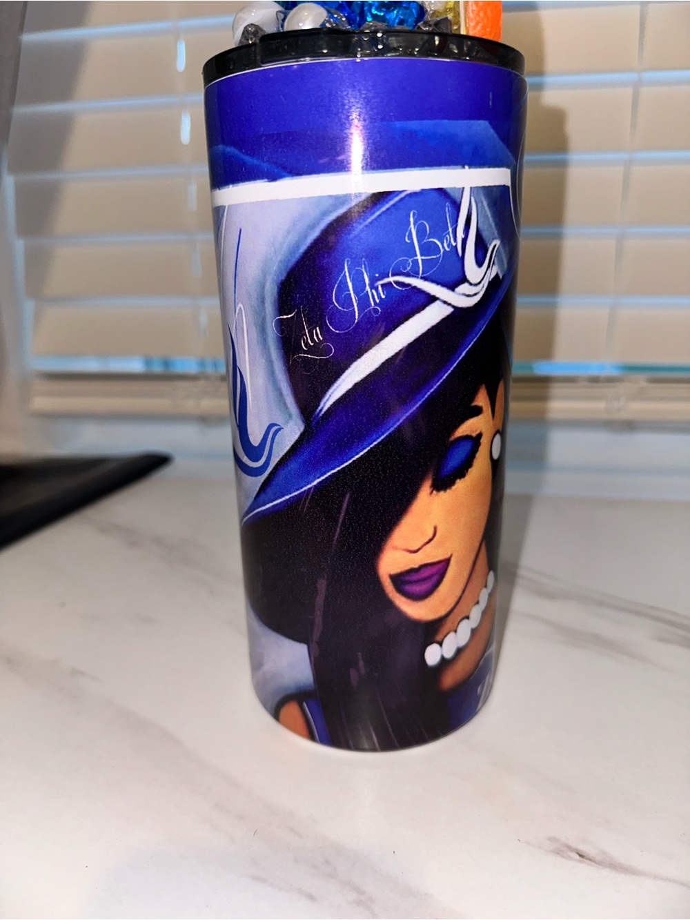 Stylish Purple Fashion-Illustration Travel Tumbler - Unbranded